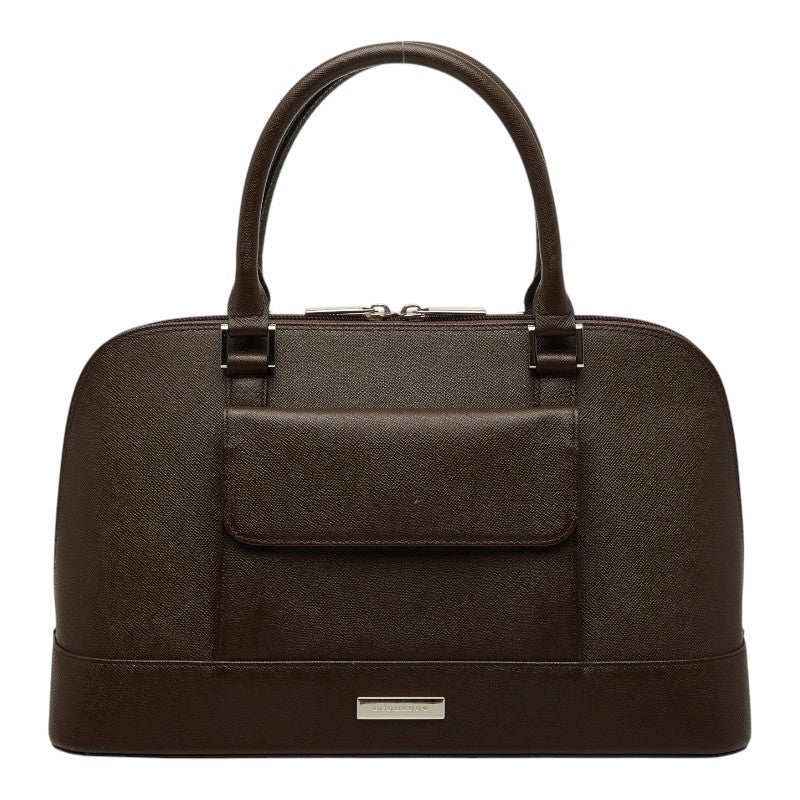 バーバリー ハンドバッグ ブラウン サフィアーノレザー レディース BURBERRY 【中古】