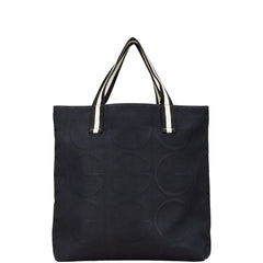 グッチ Gロゴ トートバッグ 123439 ブラック キャンバス メンズ GUCCI 【中古】