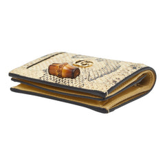 グッチ ダイアナ GGロゴ 二つ折り財布 658244 アイボリー系 パイソン バンブー レディース GUCCI 【中古】