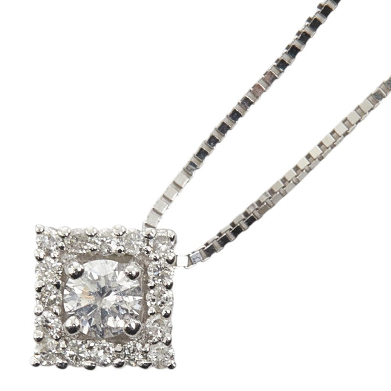 Pt900 プラチナ Pt850 プラチナ ダイヤ0.19ct ネックレス レディース 【中古】