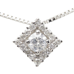 Pt900 プラチナ Pt850 プラチナ ダイヤ0.19ct ネックレス レディース 【中古】