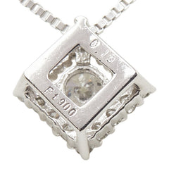 Pt900 プラチナ Pt850 プラチナ ダイヤ0.19ct ネックレス レディース 【中古】