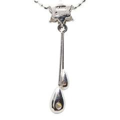 K14WG ホワイトゴールド ダイヤ0.34ct フラワーモチーフ ネックレス レディース 【中古】