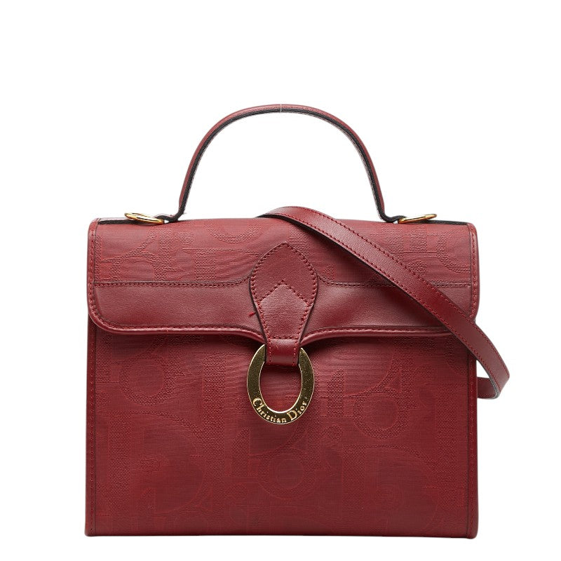 ディオール トロッター ハンドバッグ ショルダーバッグ 2WAY レッド PVC レザー レディース Dior 【中古】