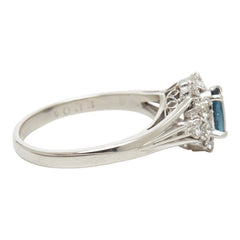 Pt900 プラチナ サファイア0.81ct ダイヤ0.33ct リング 指輪 レディース 16号 【中古】