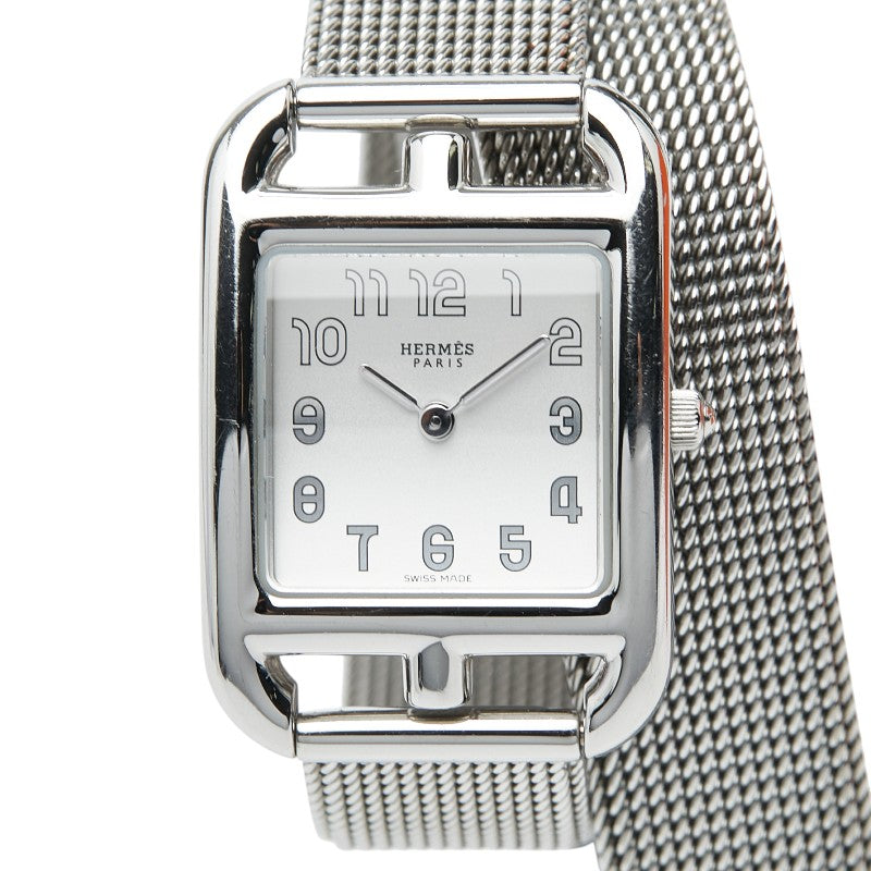エルメス ケープコッド ミラネーゼ 腕時計 CC1.210a クオーツ シルバー文字盤 ステンレススチール レディース HERMES 【中古】