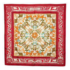 エルメス カレ90 EARLY AMERICA 古き良きアメリカ スカーフ レッド シルク レディース HERMES 【中古】