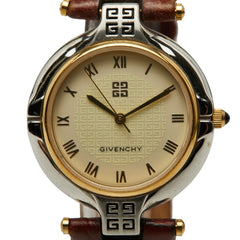 ジバンシー 腕時計 クオーツ ベージュ文字盤 ステンレススチール レザー レディース Givenchy 【中古】
