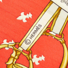 エルメス カレ90 SELLES A HOUSSE カバーへの腰かけ スカーフ 大判 ブルー マルチカラー シルク レディース HERMES 【中古】