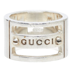 グッチ ロゴ ビス リング 指輪 #6 SV925 シルバー レディース GUCCI 【中古】