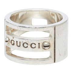 グッチ ロゴ ビス リング 指輪 #6 SV925 シルバー レディース GUCCI 【中古】