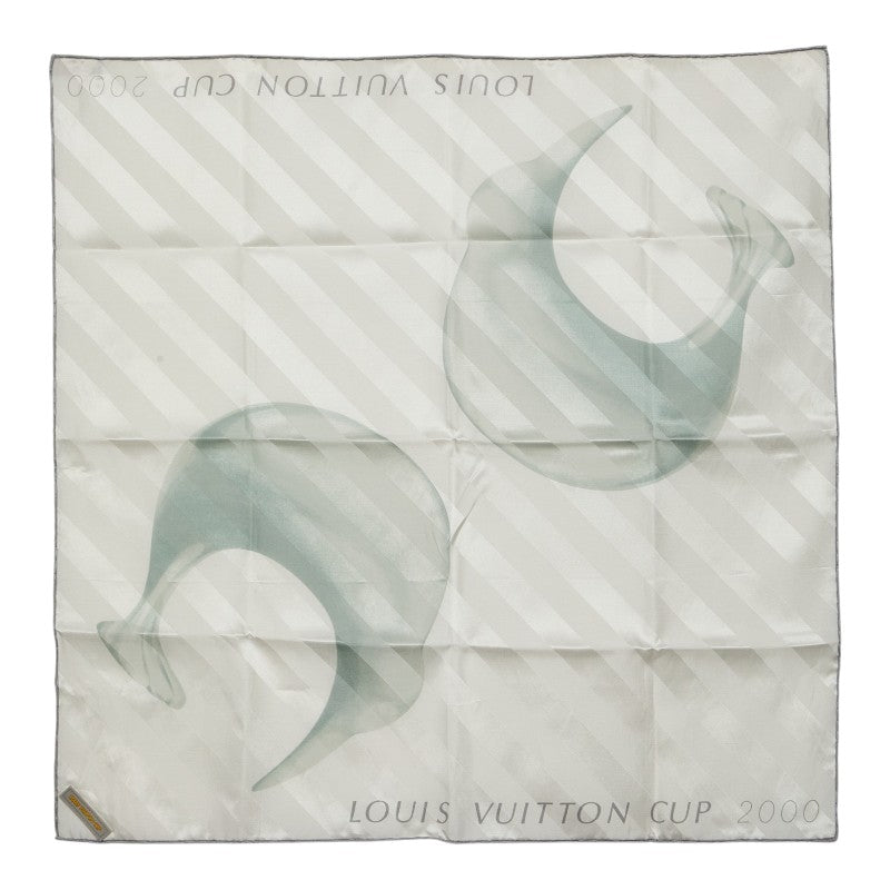 ルイ ヴィトン ルイ ヴィトン カップ2000 スカーフ ホワイト シルバー シルク コットン レディース LOUIS VUITTON 【中古】