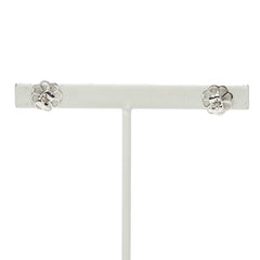 K18WG ホワイトゴールド ダイヤ0.50ct フラワーモチーフ ピアス レディース 【中古】