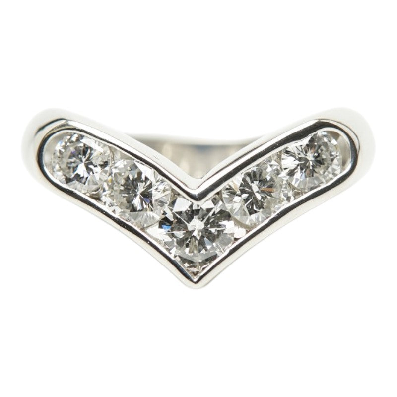 Pt900 プラチナ ダイヤ1.00ct V字リング リング 指輪 レディース 12号 【中古】