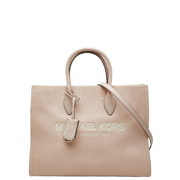 マイケルコース MIRELLA EW トート ミディアム ハンドバッグ ショルダーバッグ 2WAY ライトピンク レザー レディース Michael Kors 【中古】
