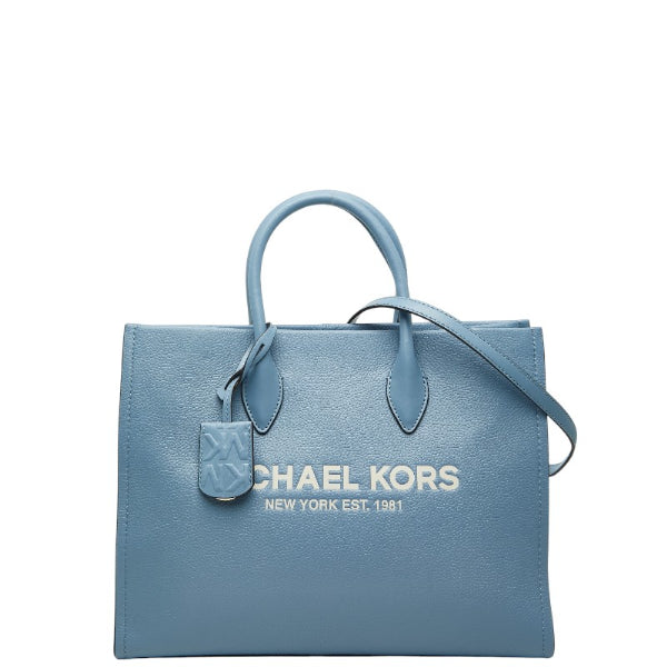 マイケルコース MIRELLA EW トート ミディアム トートバッグ ハンドバッグ ショルダーバッグ 2WAY ブルー レザー レディース Michael Kors 【中古】