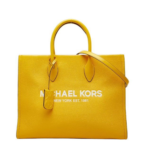 マイケルコース MIRELLA EW トート ミディアム トートバッグ ハンドバッグ ショルダーバッグ 2WAY イエロー レザー レディース Michael Kors 【中古】