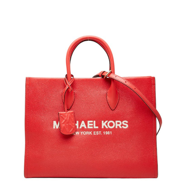 マイケルコース MIRELLA EW トート ミディアム トートバッグ ハンドバッグ ショルダーバッグ 2WAY レッド レザー レディース Michael Kors 【中古】