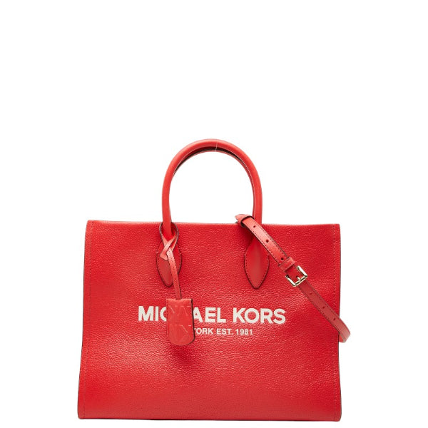 マイケルコース MIRELLA EW トート ミディアム ハンドバッグ トートバッグ ショルダーバッグ 2WAY レッド レザー レディース Michael Kors 【中古】
