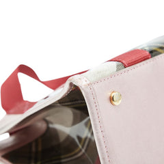 ヴィヴィアンウエストウッド チェック ハンドバッグ ピンク マルチカラー エナメル レザー レディース Vivienne Westwood 【中古】