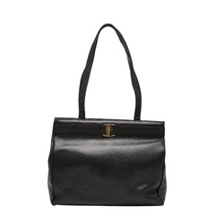 サルヴァトーレフェラガモ ヴァラ リザード型押し トートバッグ BA21 2530 ブラック レザー レディース Salvatore Ferragamo 【中古】