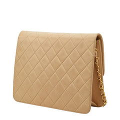 シャネル ココマーク マトラッセ チェーン ショルダーバッグ ベージュ レザー レディース CHANEL 【中古】