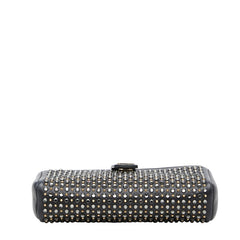 シャネル ココマーク スタッズ ポーチ ブラック レザー ラインストーン レディース CHANEL 【中古】
