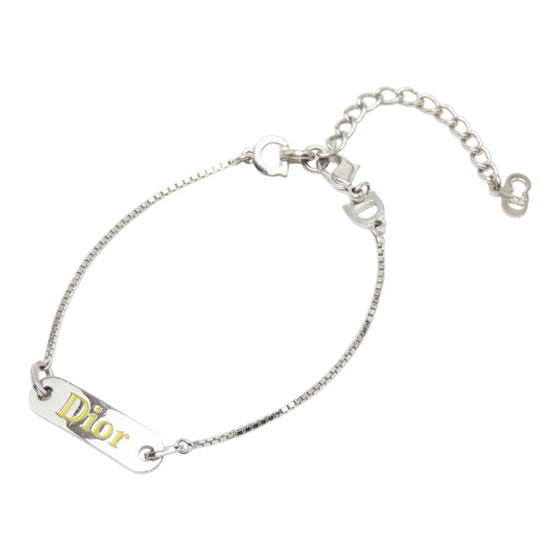 ディオール ロゴプレート チェーン ブレスレット シルバー メタル レディース Dior 【中古】