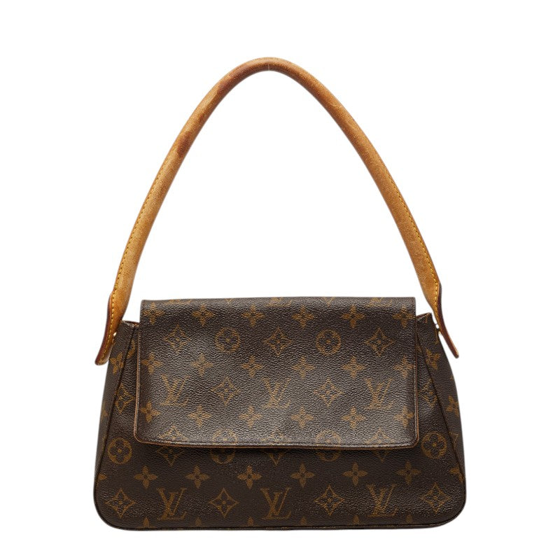 ルイ ヴィトン モノグラム ミニルーピング ショルダーバッグ ハンドバッグ M51147 ブラウン PVC レザー レディース LOUIS VUITTON 【中古】