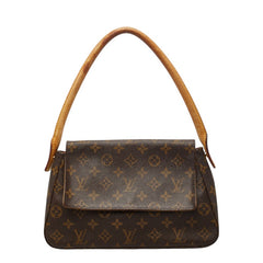 ルイ ヴィトン モノグラム ミニルーピング ショルダーバッグ ハンドバッグ M51147 ブラウン PVC レザー レディース LOUIS VUITTON 【中古】