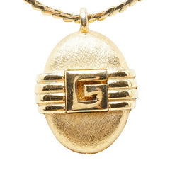 ジバンシー Gロゴ オーバル チェーン ペンダント ネックレス ゴールド メッキ レディース Givenchy 【中古】