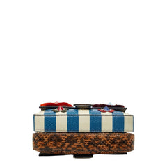 フェンディ フラワーランド ダブルマイクロバゲット ハンドバッグ チェーン ショルダーバッグ 2WAY 8M0371 マルチカラー パイソン レザー レディース FENDI 【中古】