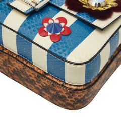 フェンディ フラワーランド ダブルマイクロバゲット ハンドバッグ チェーン ショルダーバッグ 2WAY 8M0371 マルチカラー パイソン レザー レディース FENDI 【中古】