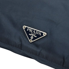 プラダ 三角ロゴプレート 斜め掛け ショルダーバッグ ネイビー ナイロン レザー レディース PRADA 【中古】