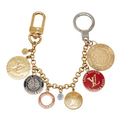 ルイ ヴィトン ポルトクレ シェンヌ T＆B コイン バッグチャーム M60071 ゴールド シルバー メタル メッキ レディース LOUIS VUITTON 【中古】