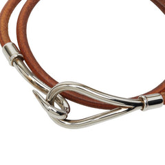 エルメス ジャンボ チョーカー ブレスレット ブラウン レザー レディース HERMES 【中古】