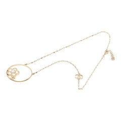 シャネル ココマーク カメリア ネックレス ゴールド メッキ フェイクパール レディース CHANEL 【中古】