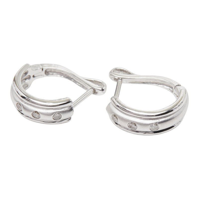K18WG ホワイトゴールド ダイヤ0.12ct リングピアス ピアス レディース 【中古】