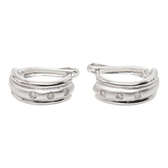 K18WG ホワイトゴールド ダイヤ0.12ct リングピアス ピアス レディース 【中古】