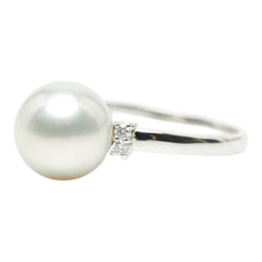 Pt900 プラチナ アコヤパール9.4mm ダイヤ0.05ct リング 指輪 レディース 10.5号 【中古】