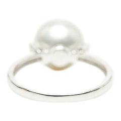 Pt900 プラチナ アコヤパール9.4mm ダイヤ0.05ct リング 指輪 レディース 10.5号 【中古】