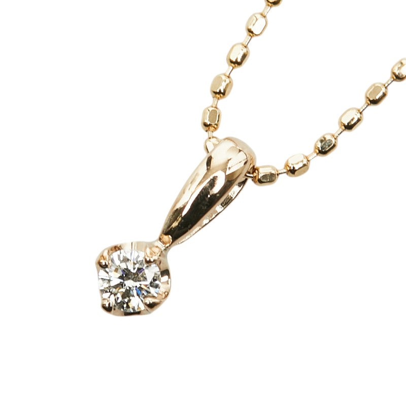 K10PG ピンクゴールド ダイヤ0.03ct プチネックレス ネックレス レディース 【中古】