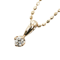 K10PG ピンクゴールド ダイヤ0.03ct プチネックレス ネックレス レディース 【中古】