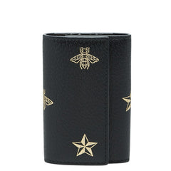 グッチ アニマリエ ビー＆スター キーケース ブラック レザー レディース GUCCI 【中古】