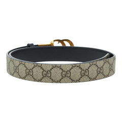 グッチ GGスプリーム GGエンブレム リバーシブル ベルト 85・34 659417 ベージュ PVC レザー メンズ GUCCI 【中古】