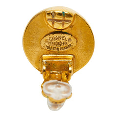 シャネル ココマーク グリポア イヤリング ゴールド レッド メッキ レディース CHANEL 【中古】