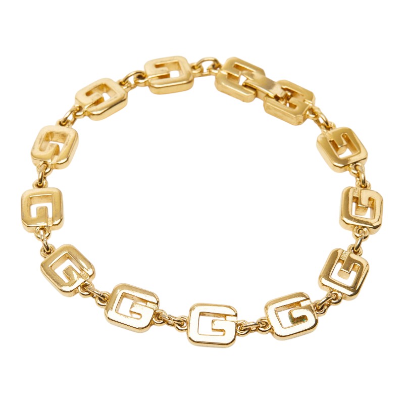 ジバンシー Gロゴ ヴィンテージ スクエアG ブレスレット ゴールド メッキ レディース Givenchy 【中古】