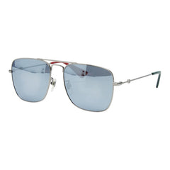 グッチ ロゴ ティアドロップ サングラス GG0108S シルバー グリーン レッド メタル プラスチック レディース GUCCI 【中古】