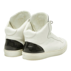 ルイ ヴィトン ダミエ - ミドルカット スニーカー サイズ9 1/2 ホワイト ブラック レザー メンズ LOUIS VUITTON 【中古】