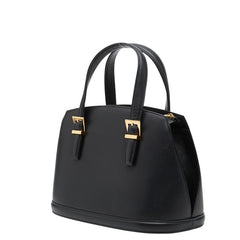ヴァレンティノ ロゴ ハンドバッグ ブラック レザー レディース VALENTINO 【中古】